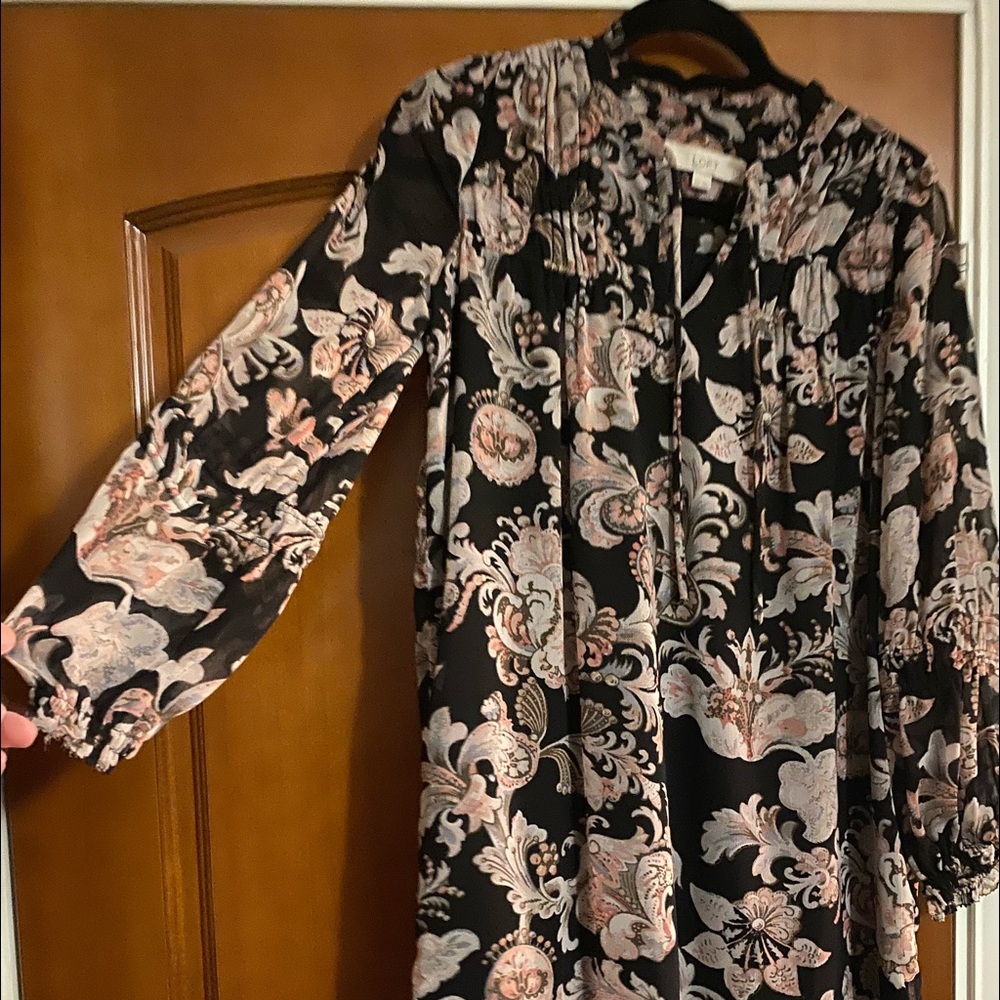 Loft XSP floral dress with tie closure